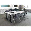 Regency Regency Cain 84 x 24 in. Steel T-Base Training Seminar Table- White MTRCT8424WH